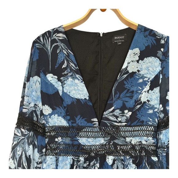 Bardot Women's Hallie Braid-Trimmed Floral Mini Dress. Sz: L - Picture 6 of 14